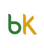 Biokontor-Logo: stilisiertes „bk“ in Grün und Gelb auf weißem Hintergrund.