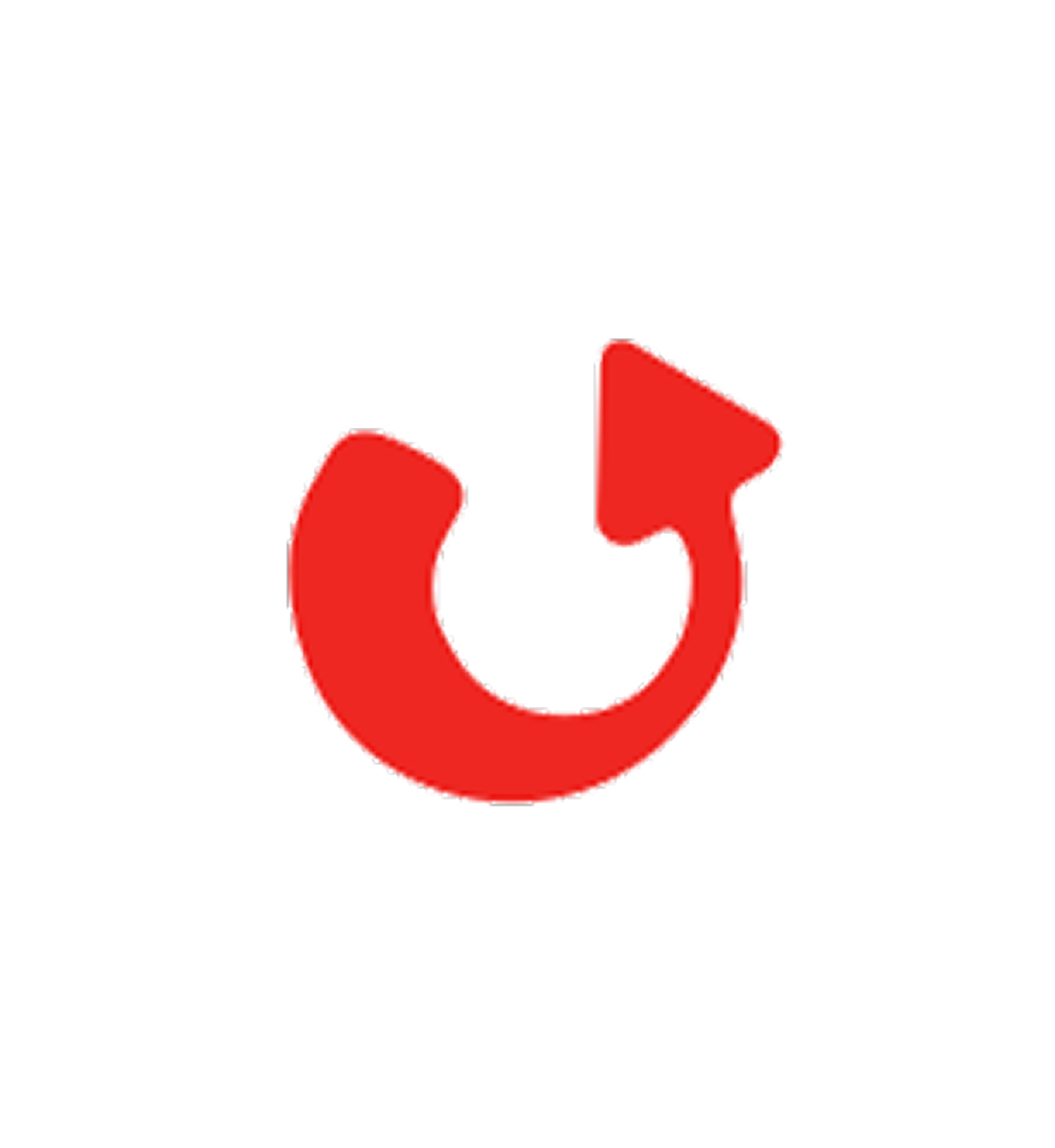 Icon von dentona.de: roter, kreisförmiger Pfeil als Symbol für Rotation und Prozess.