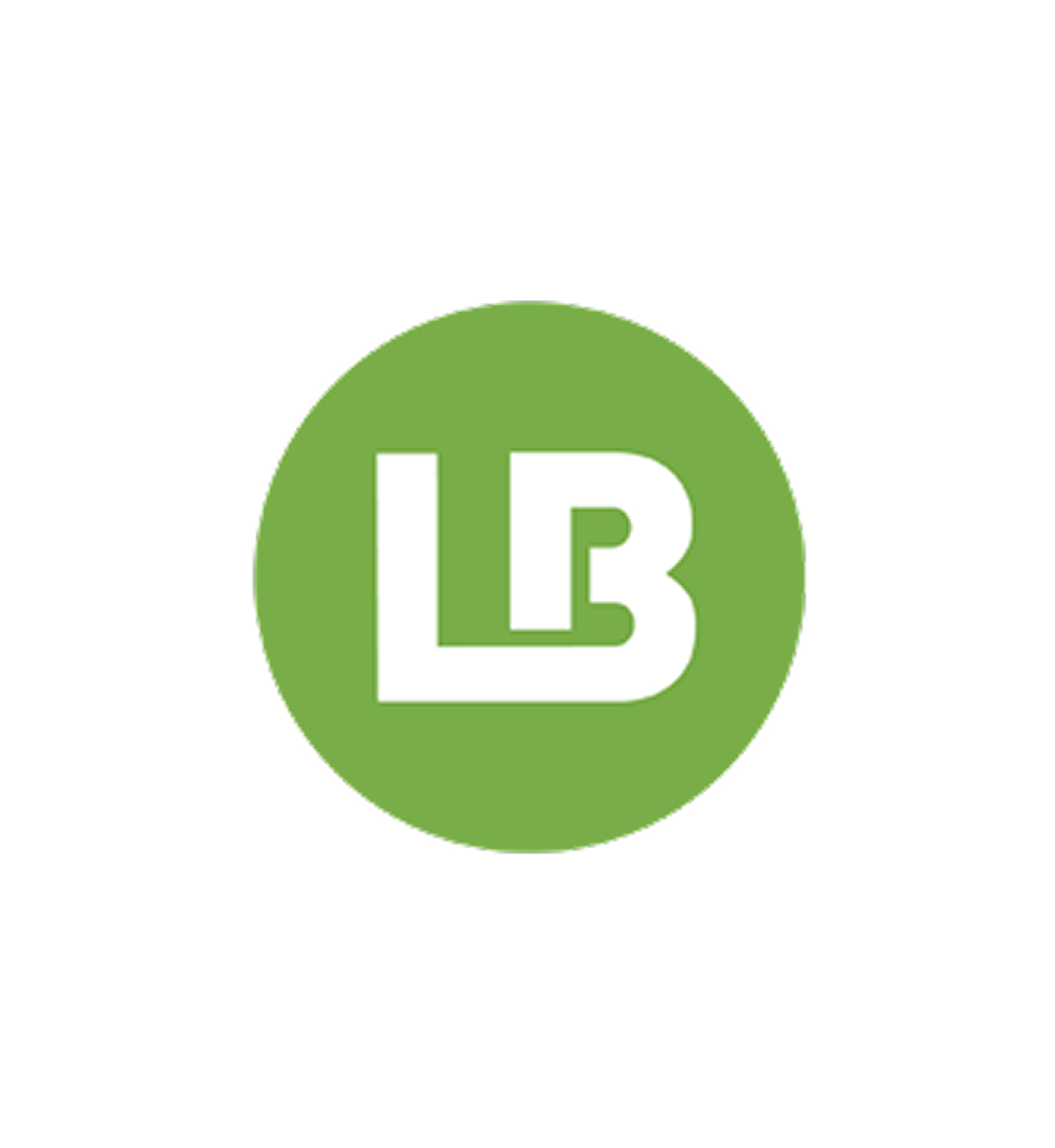 LB-Icon von LADENBAU.DE: weißes „LB“-Monogramm in einem grünen Kreis.