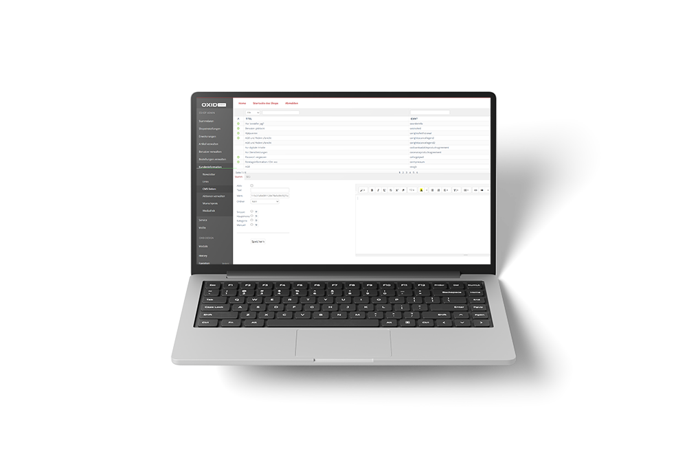 OXID Backend